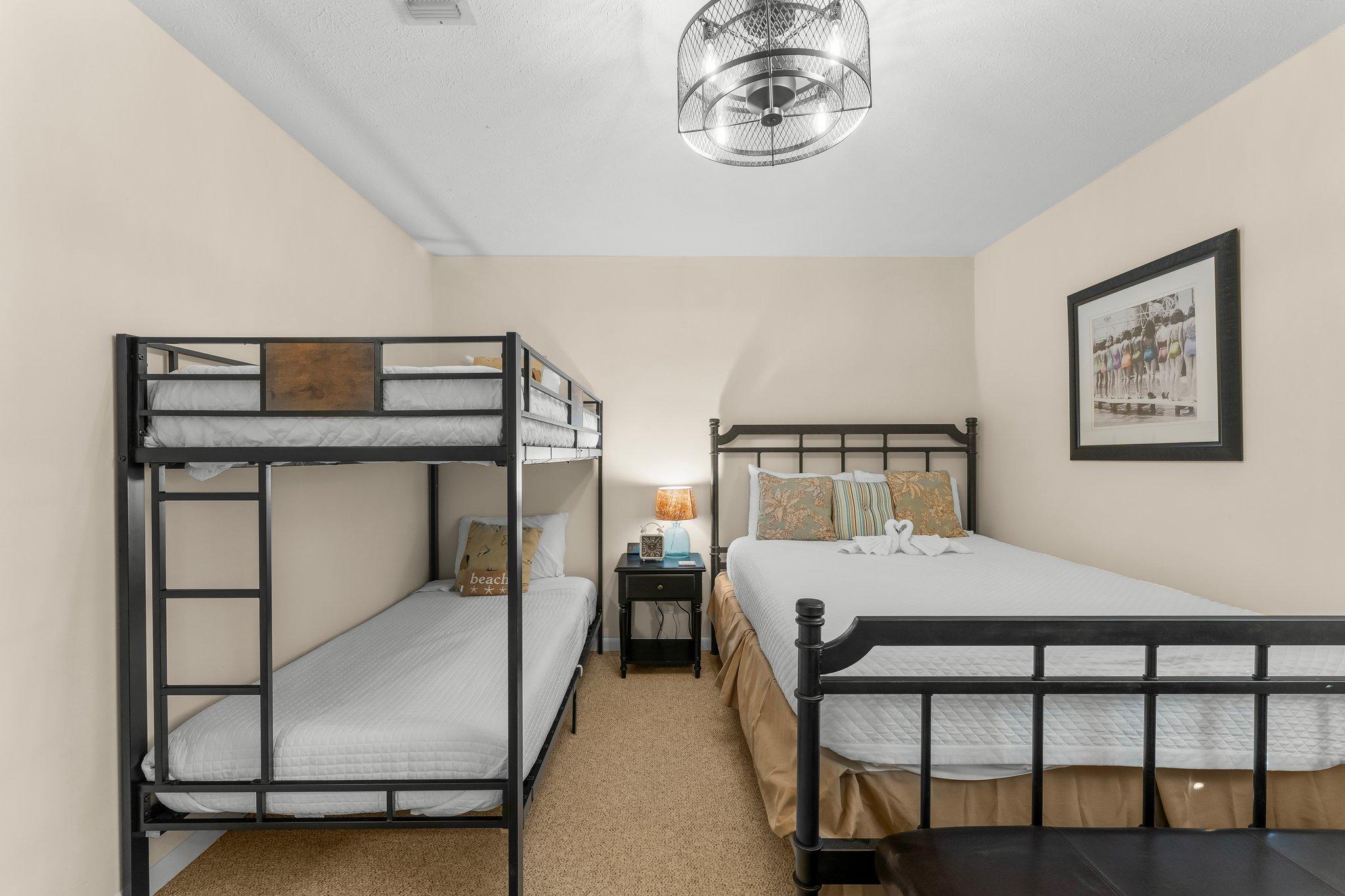 This bedroom sleeps 4 