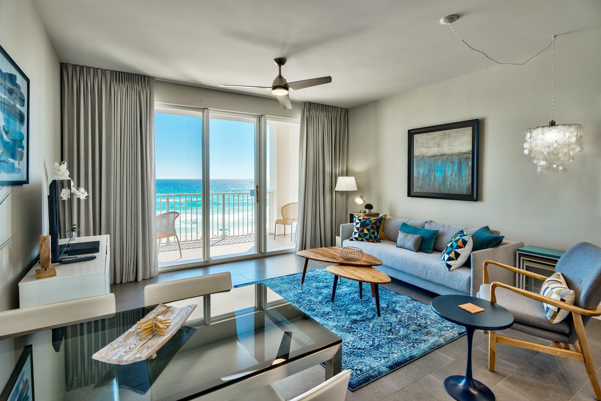 Majestic Sun 409B - Living Room With Great Gulf Views