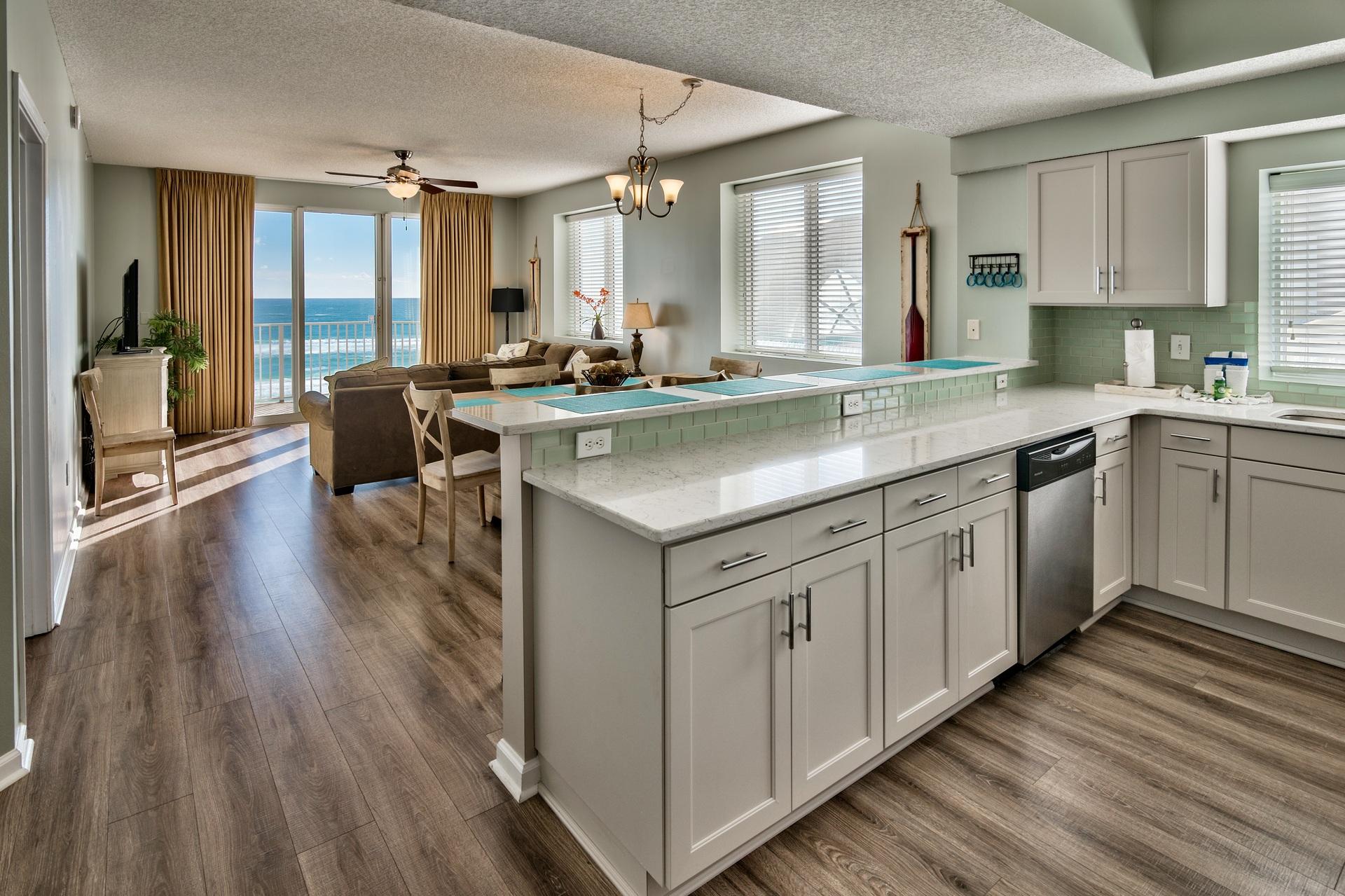 Majestic Sun 414A - Gulf View  From Kitchen