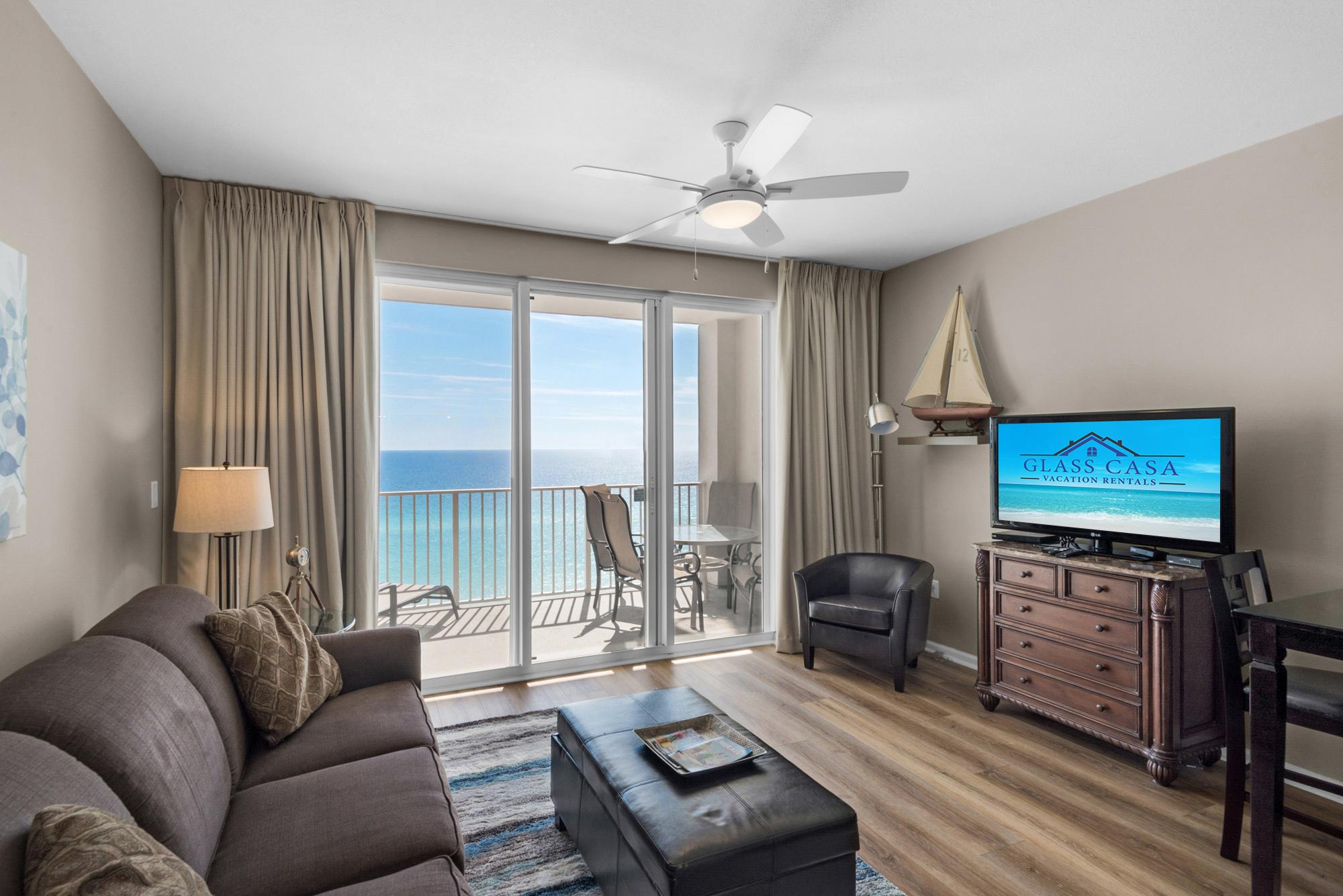 Majestic Sun 1008B - Beach View Living Area w/ HDTV