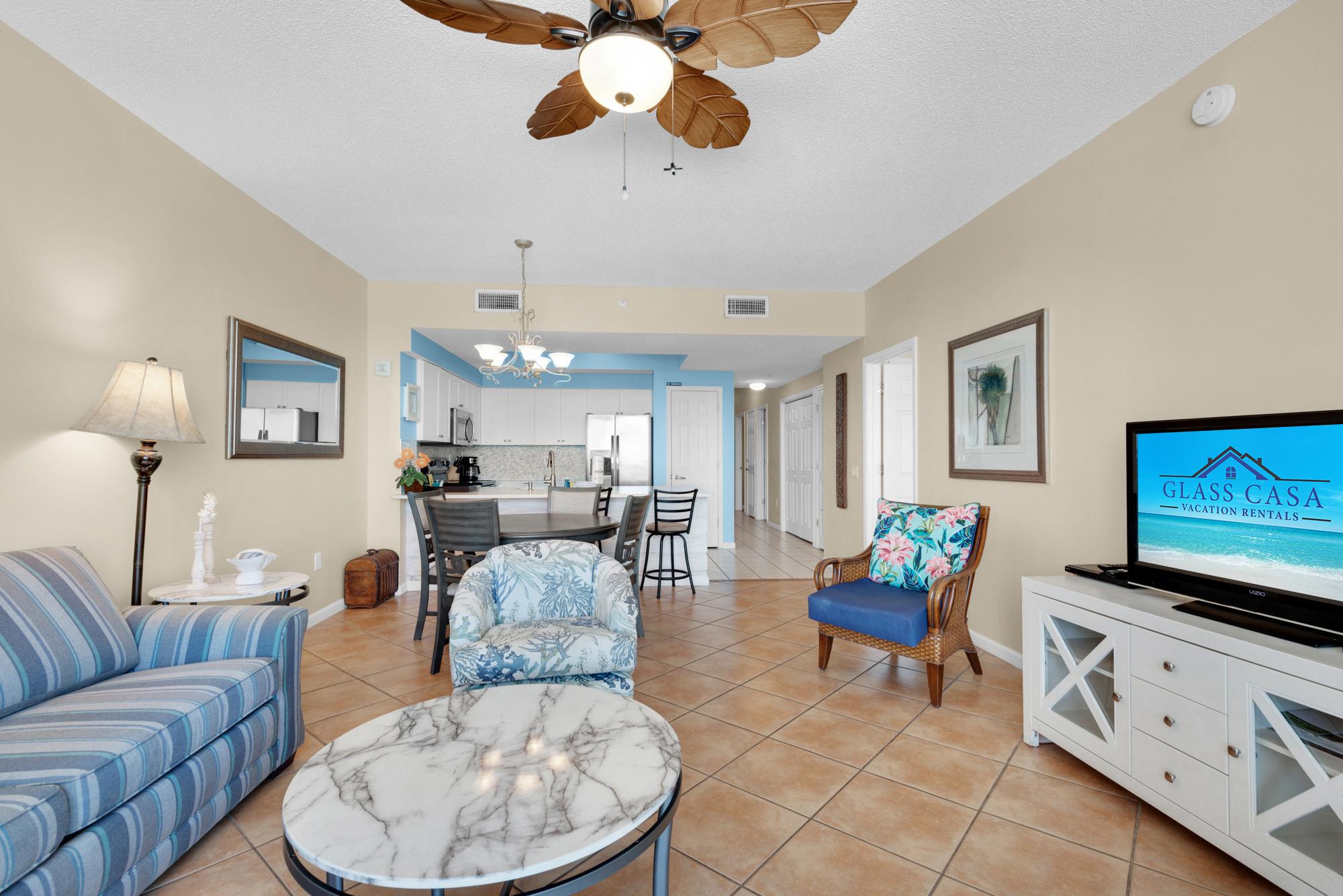 Majestic Sun 704A - Beach View Living Area w/ HDTV