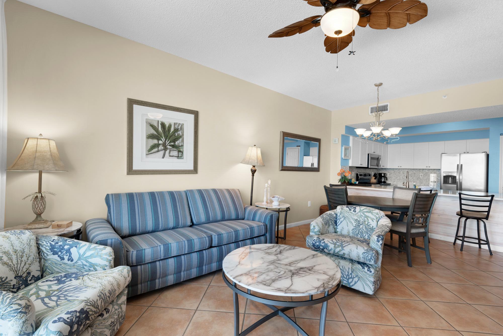 Majestic Sun 704A - Beach View Living Area w/ Sleeper Sofa