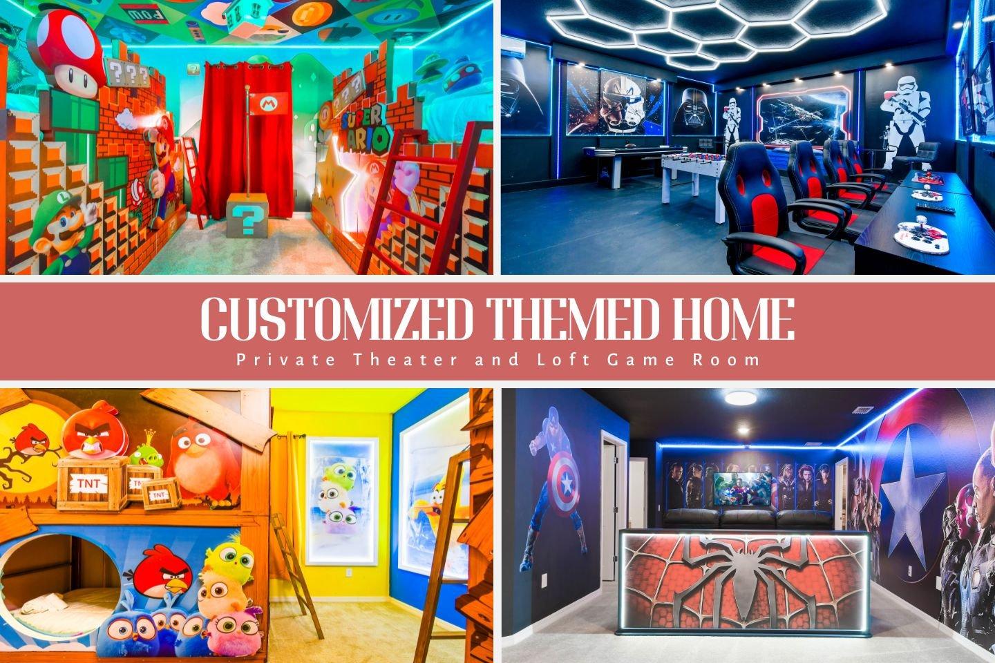 Theater/Game Room 10br Villa w/ Pool Spa Disney!