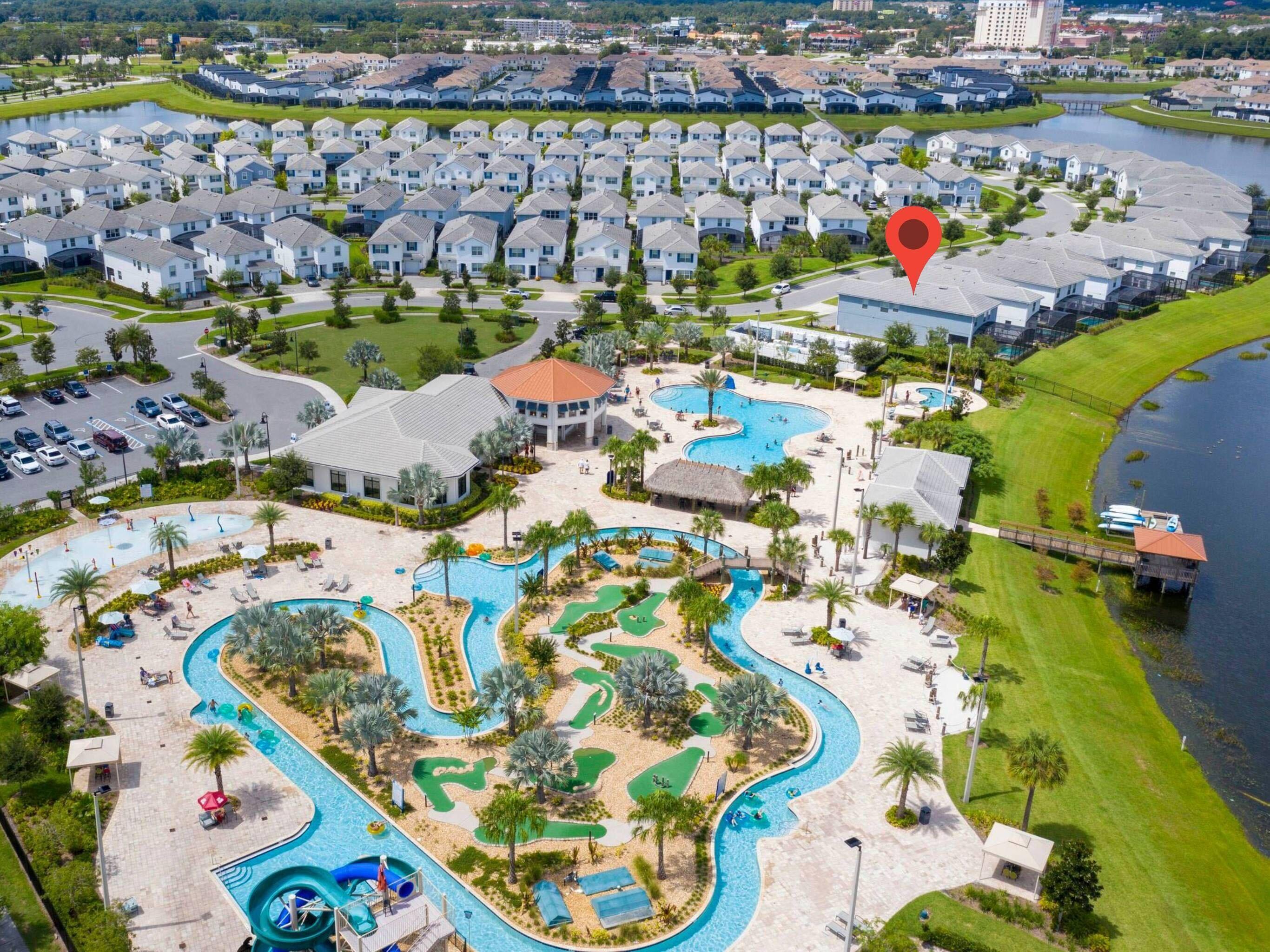 Lakeview 6BR Cozy Home Pool/SPA,Steps to Waterpark