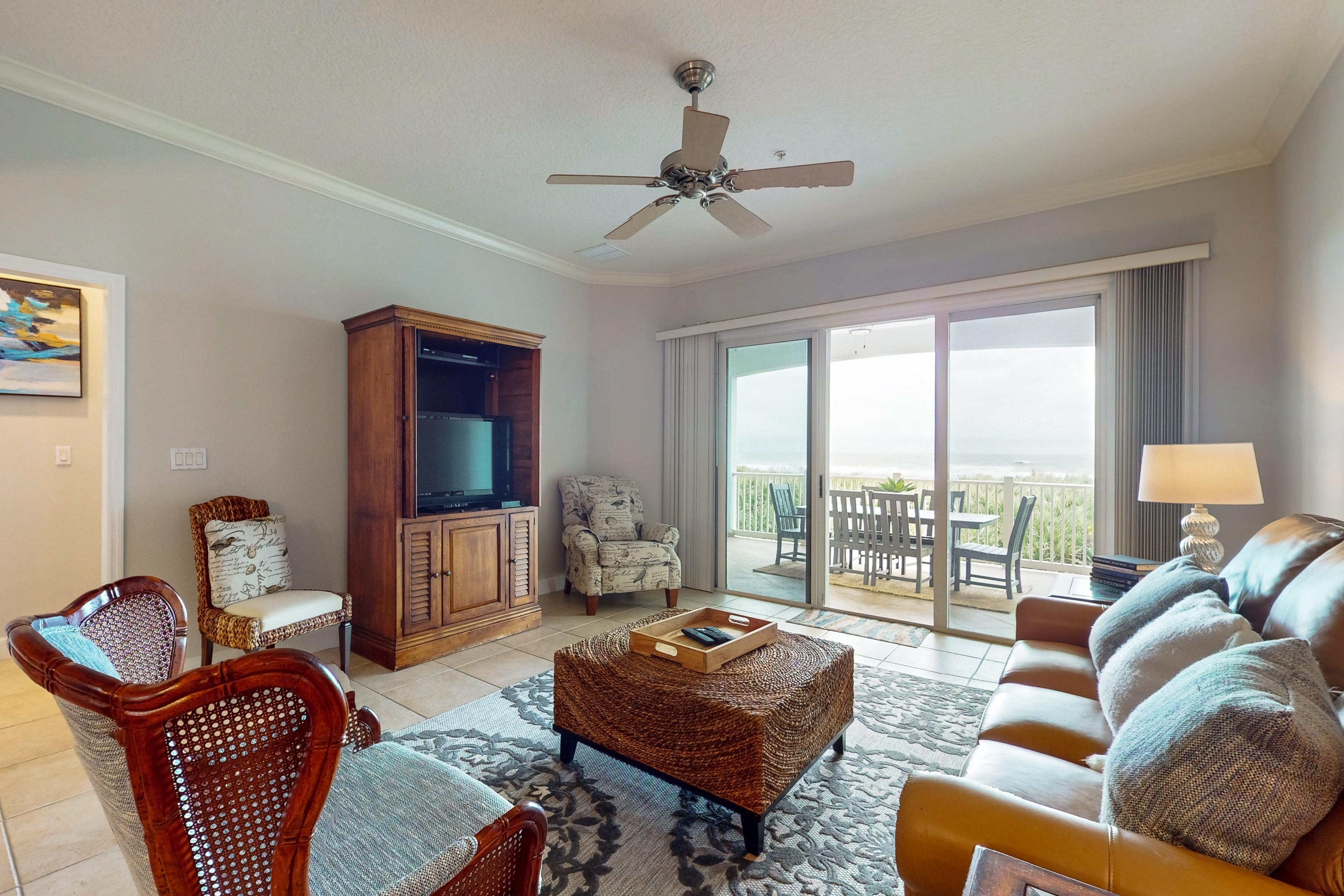 Oceanview condo with resort amenities, balcony and private beach access ...